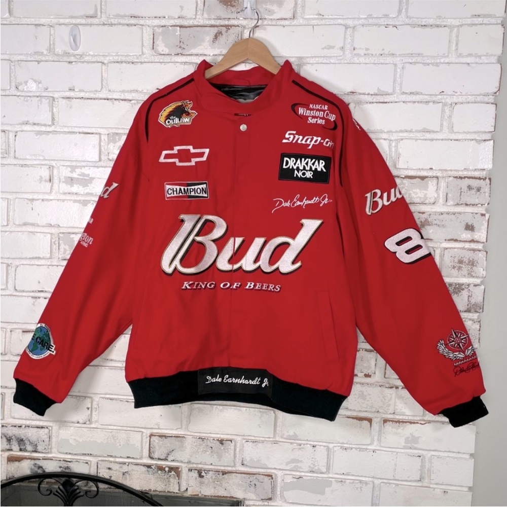 Jeff Hamilton Racing Dale Earnhardt Jr 8 Racing Bomber Canvas Jacket Chevy Bud